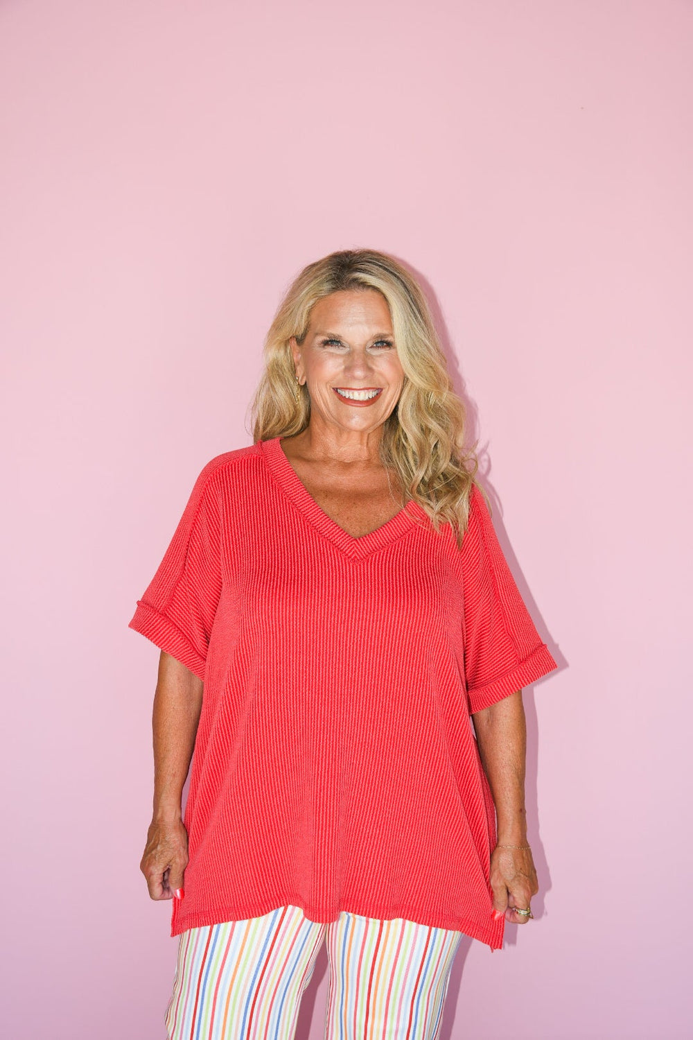 Easy Flow Flutter Top-Red