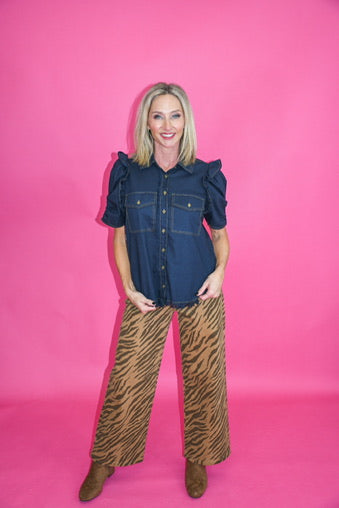 Kensington Ruffle Button Down
