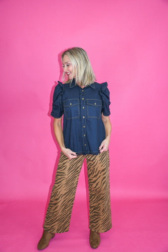 Kensington Ruffle Button Down