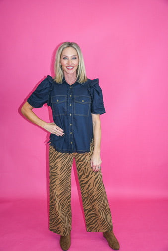 Kensington Ruffle Button Down