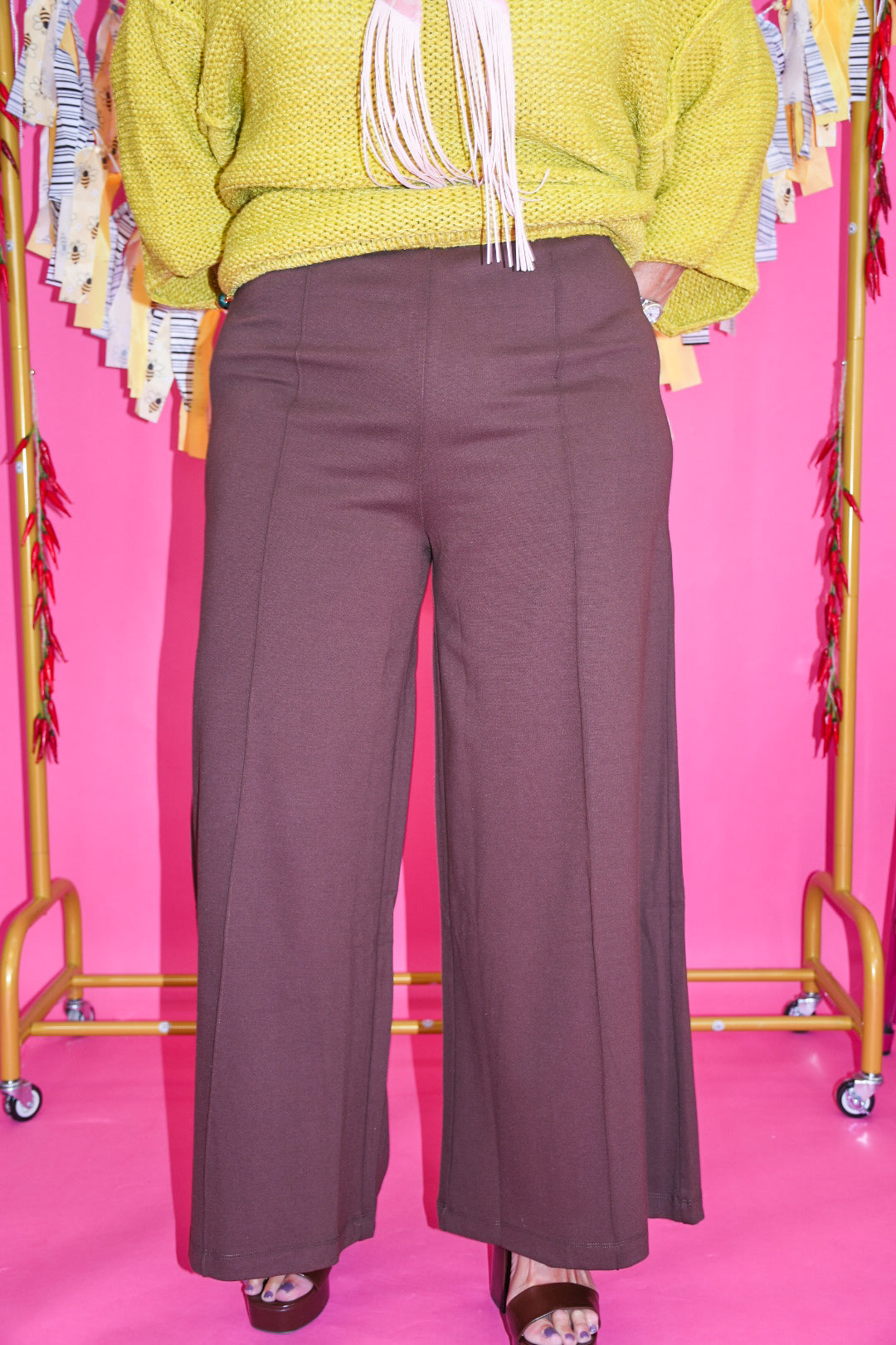Sweet Escape Pants-Brown
