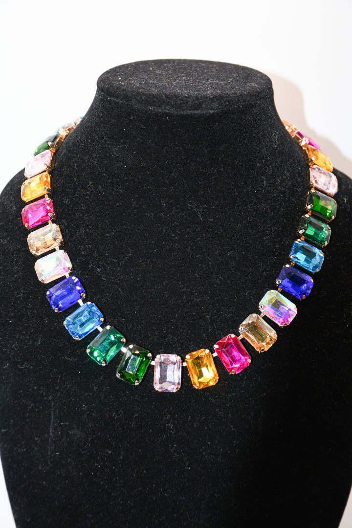 Gemstone Geometry Necklace &amp; Earring Set