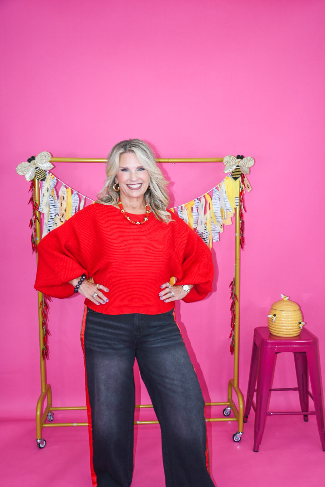 Pop of Red Sweater